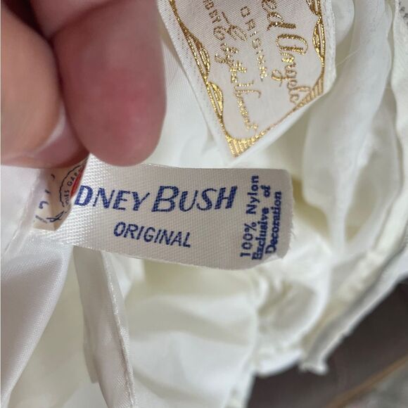 Vntg. Alfred Angelo Chiffon Wedding Dress High Neck Long Sleeves Bridal Gown - Picture 4 of 16